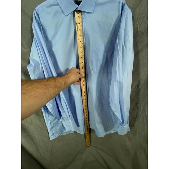 Tommy Hilfiger Button Up Shirt Adult Large 16-16 1/2 34-35 Blue‎ Casual Mens. - Picture 7 of 8